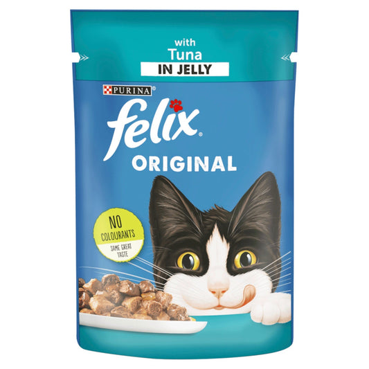 Felix Wet Cat Food Tuna in Jelly Pouch 100g (Box of 20)