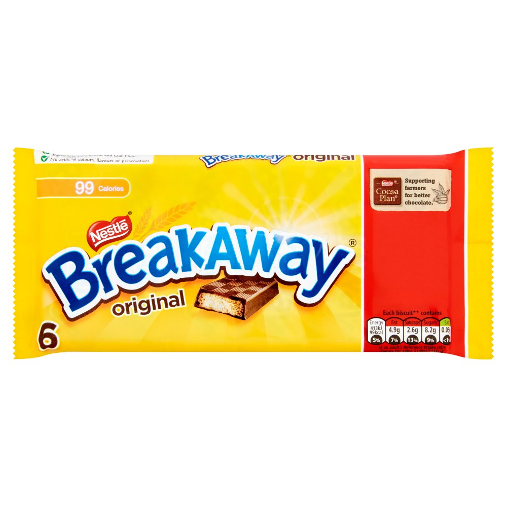 Breakaway Milk Chocolate Biscuit Bar 6 Pack PMP