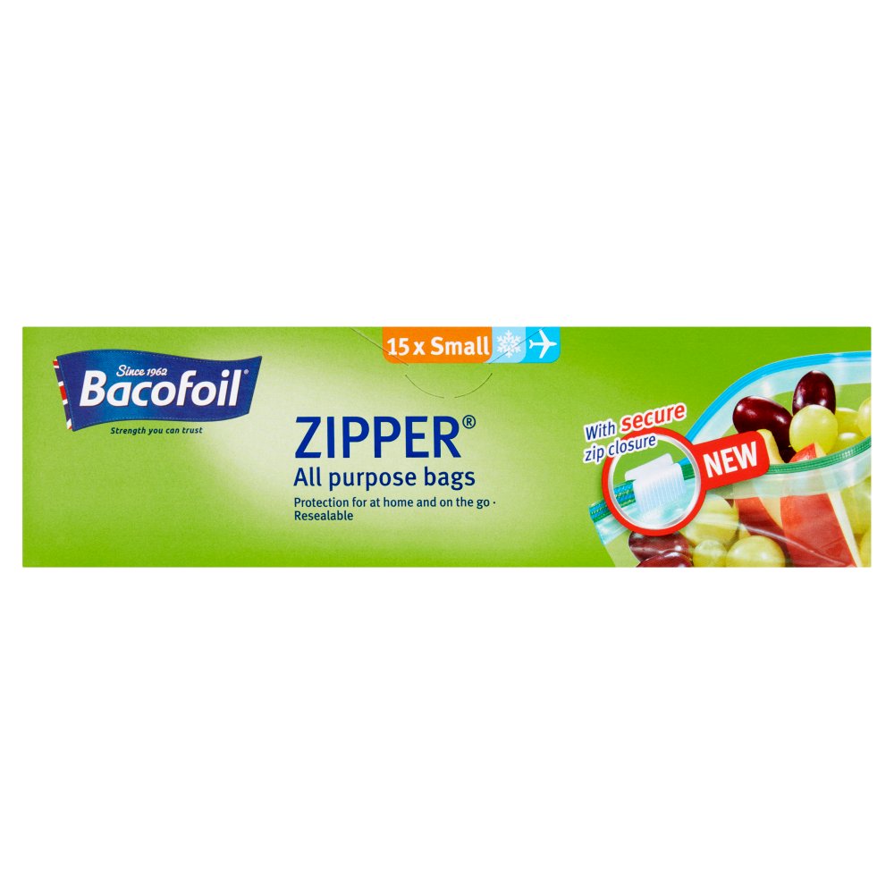 Bacofoil Zipper All Purpose Bags 15 x Small