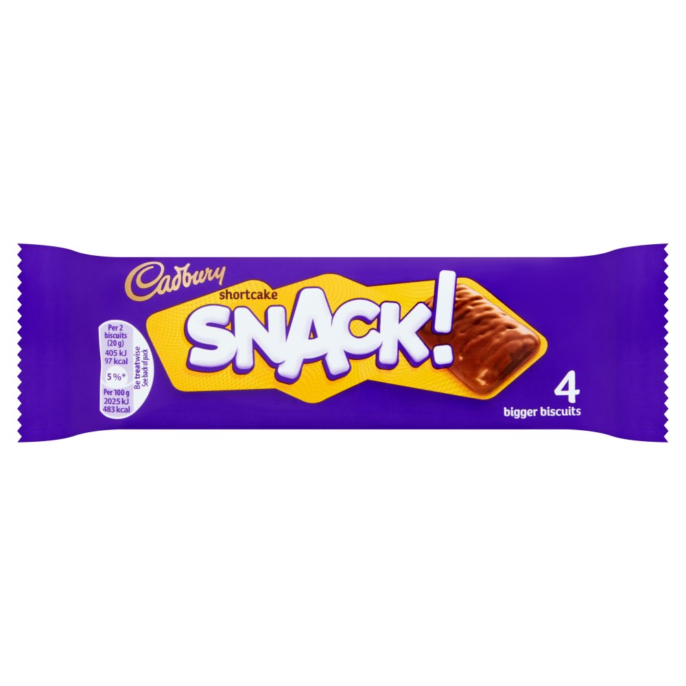 Cadbury Snack Shortcake Chocolate Biscuit, 40g (Case of 36)