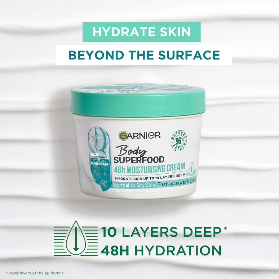 Garnier Body Superfood Aloe Vera & Magnesium Moisturising & Soothing Body Cream 380ml