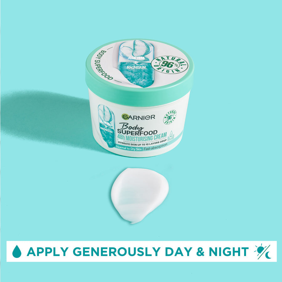 Garnier Body Superfood Aloe Vera & Magnesium Moisturising & Soothing Body Cream 380ml