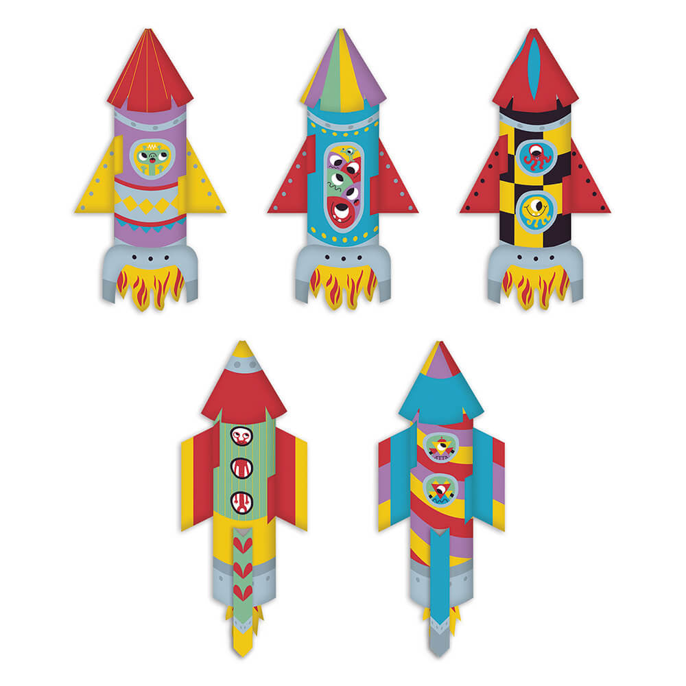 Ten Paper Rockets to Make Craft Set