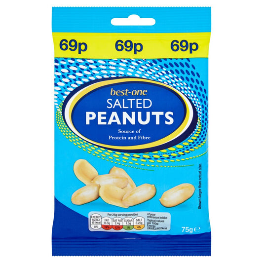 Best-One Salted Peanuts, 75g (Case of 12)