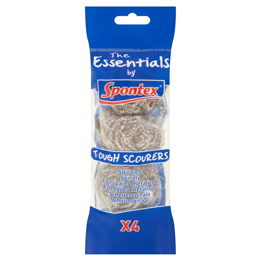 The Essentials by Spontex 4 Tough Scourers (Box of 12)