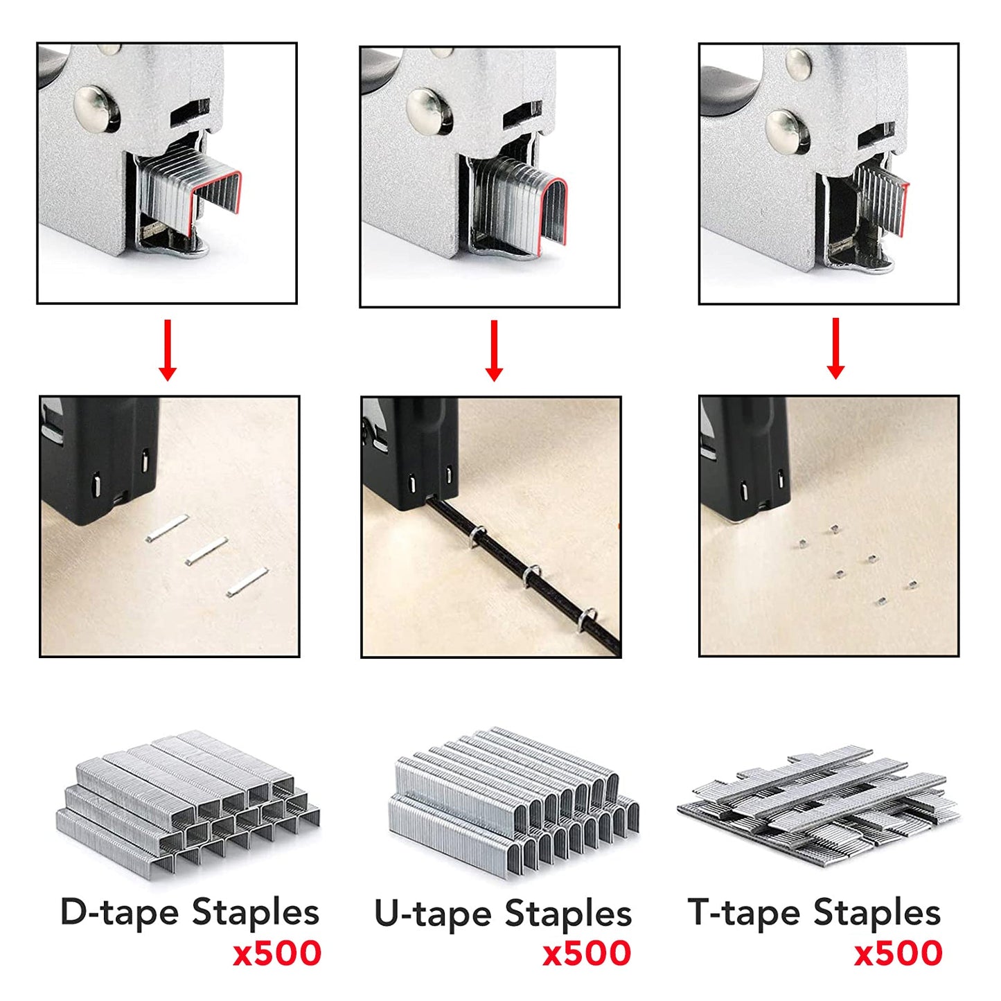Staple Gun 8/12mm with 1500 Staples