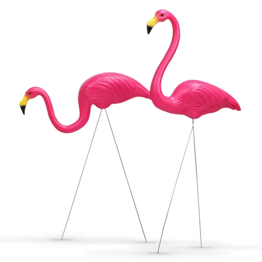 2-Pcs Garden Pink Flamingo Bird