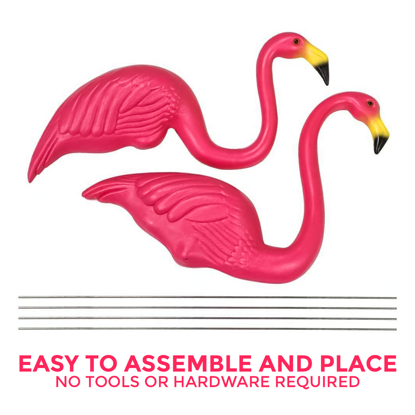 2-Pcs Garden Pink Flamingo Bird