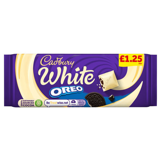 Cadbury White Oreo Chocolate Bar PMP 120g (Case of 17)