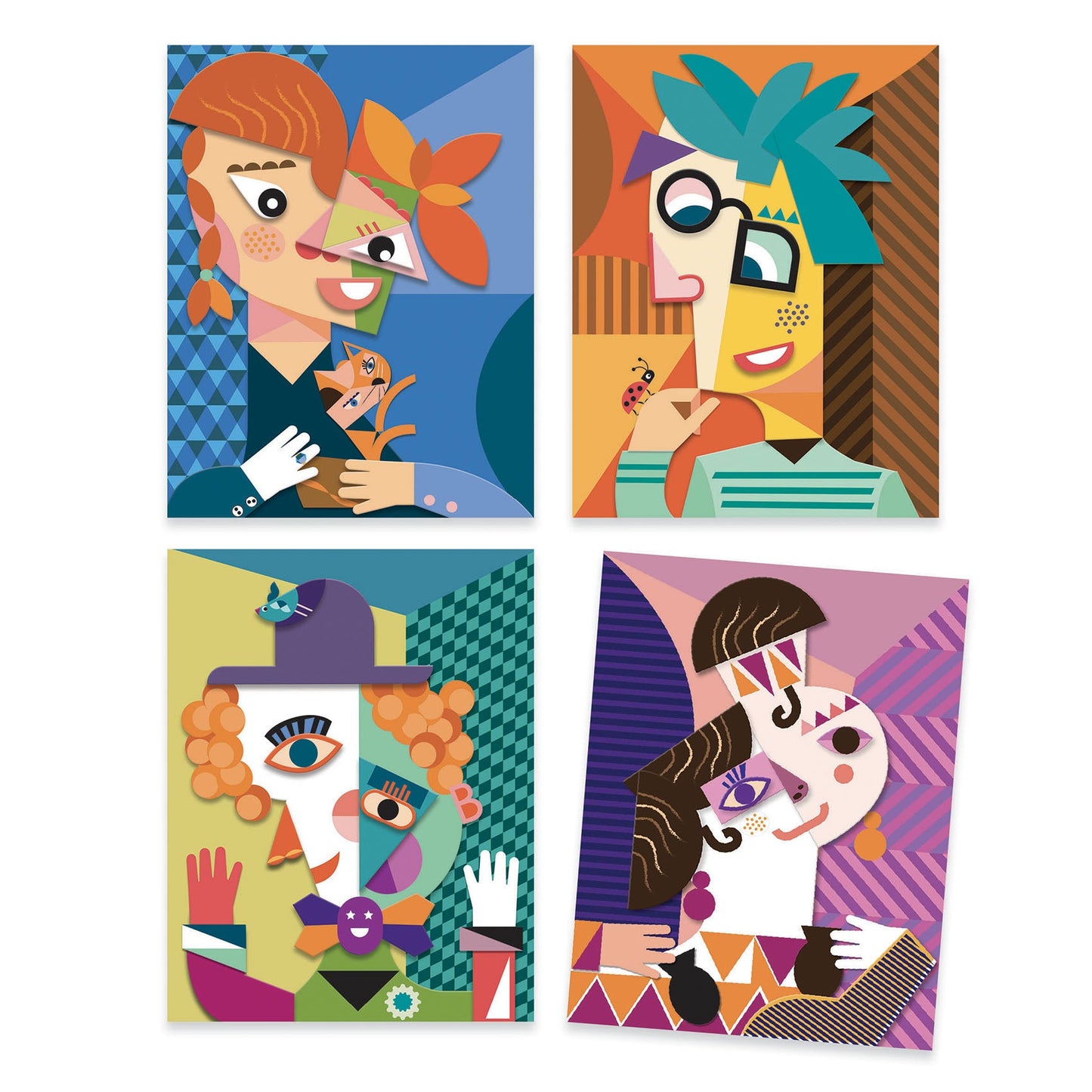 Djeco Squared heads Collage Kit - Inspired by Pablo Picasso