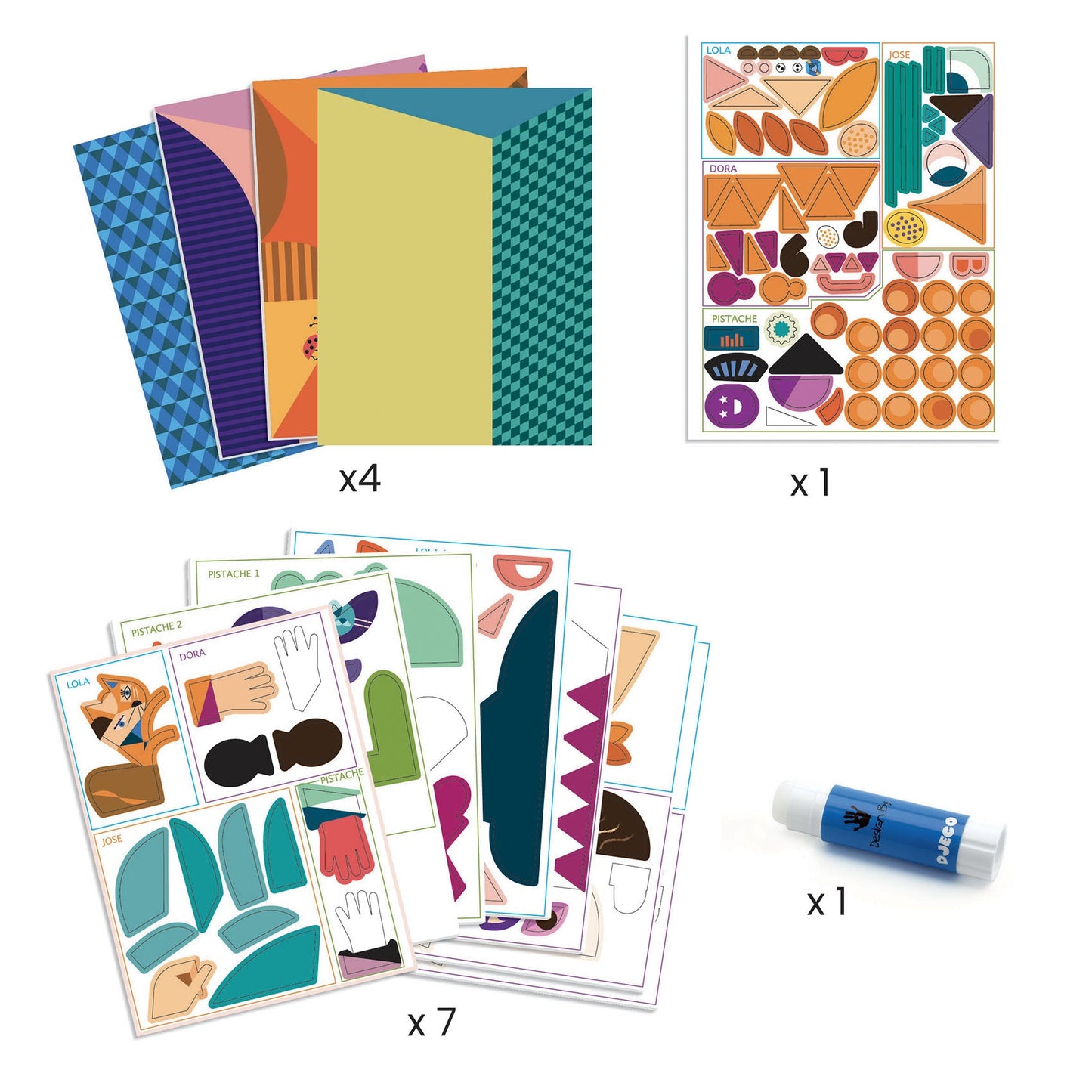 Djeco Squared heads Collage Kit - Inspired by Pablo Picasso