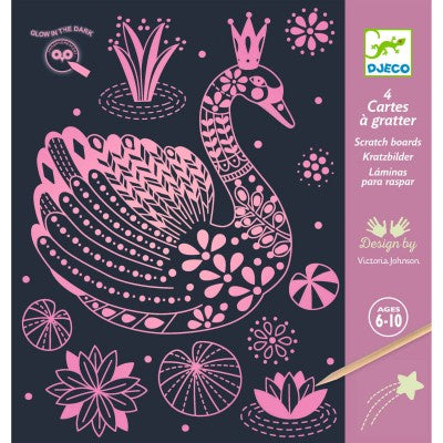 Djeco Scratch Boards - Glow in the Dark