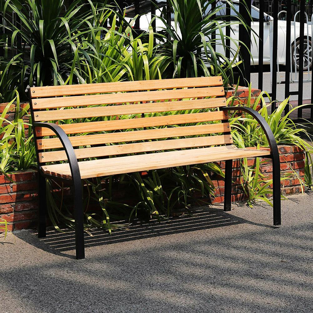 Wooden Steel Frame Garden Bench