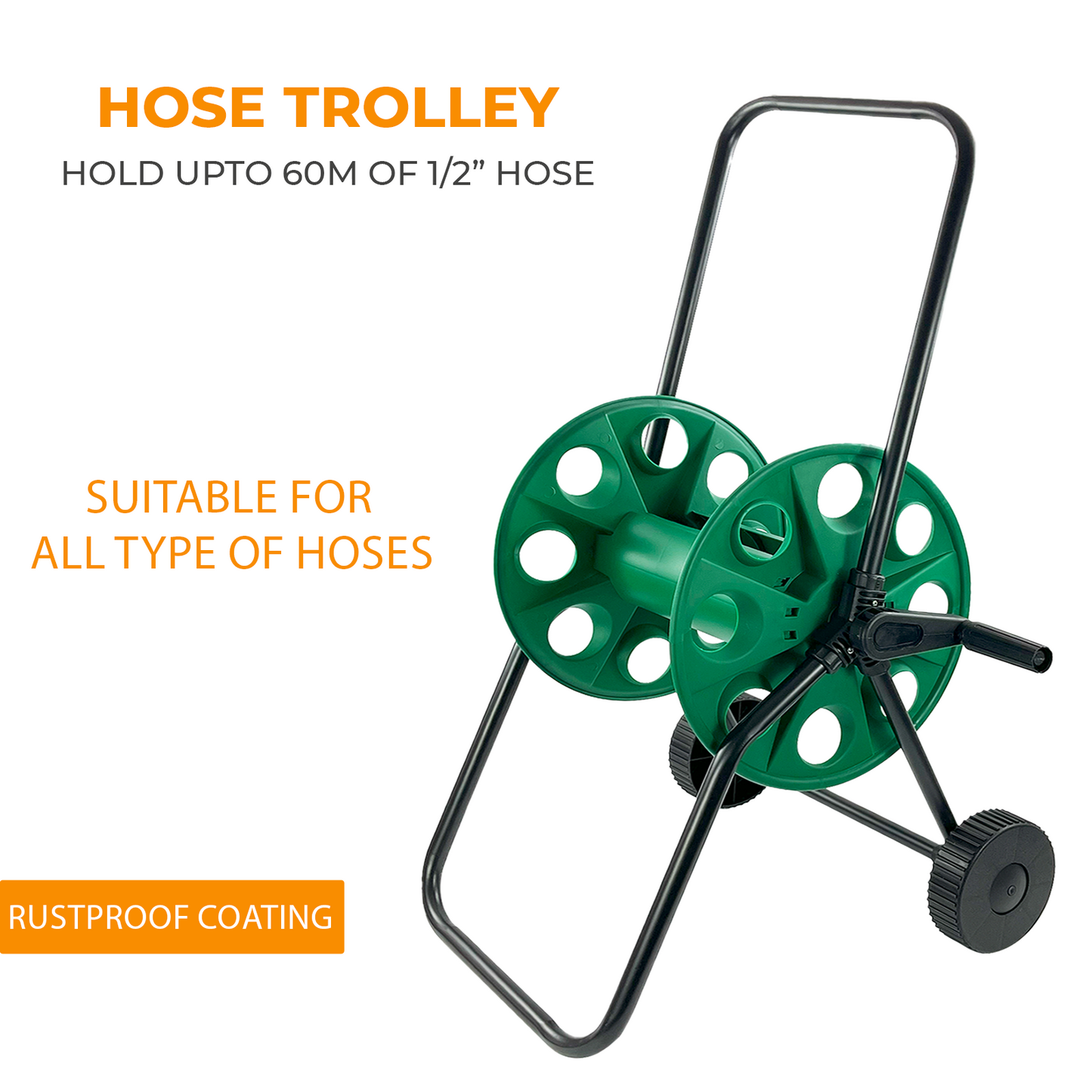 Garden Hose Reel Trolley - 60M