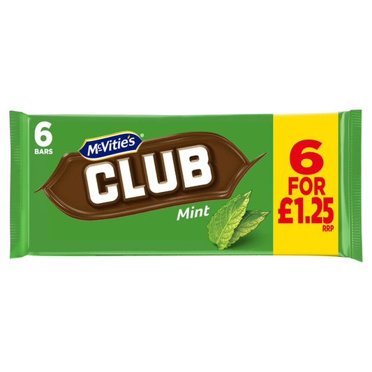 McVitie's Club Mint 6 x 22g (Box of 12)