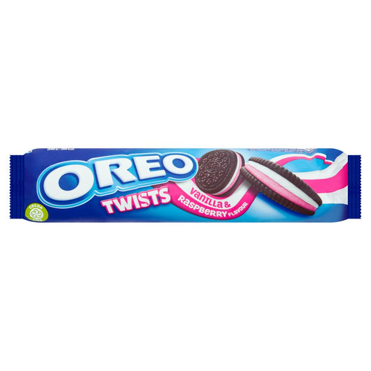 OREO Twist Vanilla & Raspberry Flavour Sandwich Biscuits 157g (Box of 16)