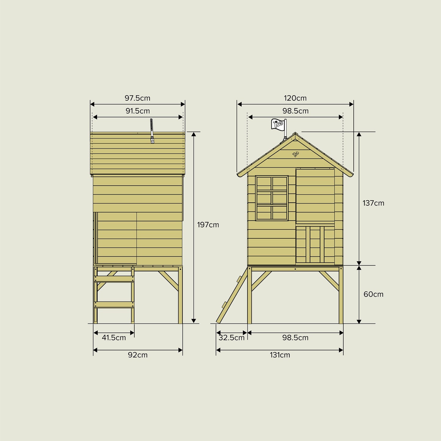 TP Sunnyside Wooden Tower Playhouse - FSC<sup>&reg;</sup> certified