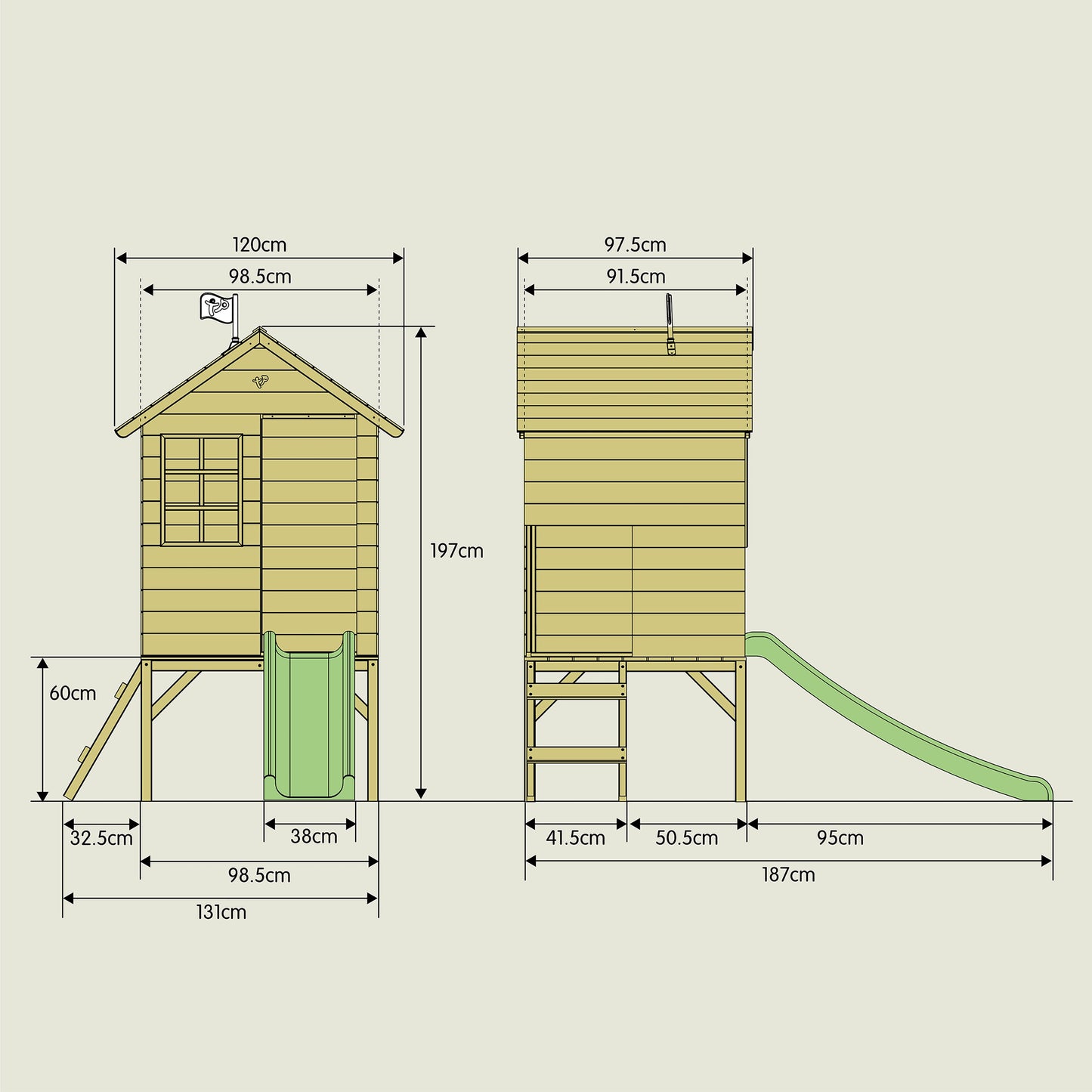 TP Sunnyside Wooden Tower Playhouse with Slide - FSC<sup>&reg;</sup> certified