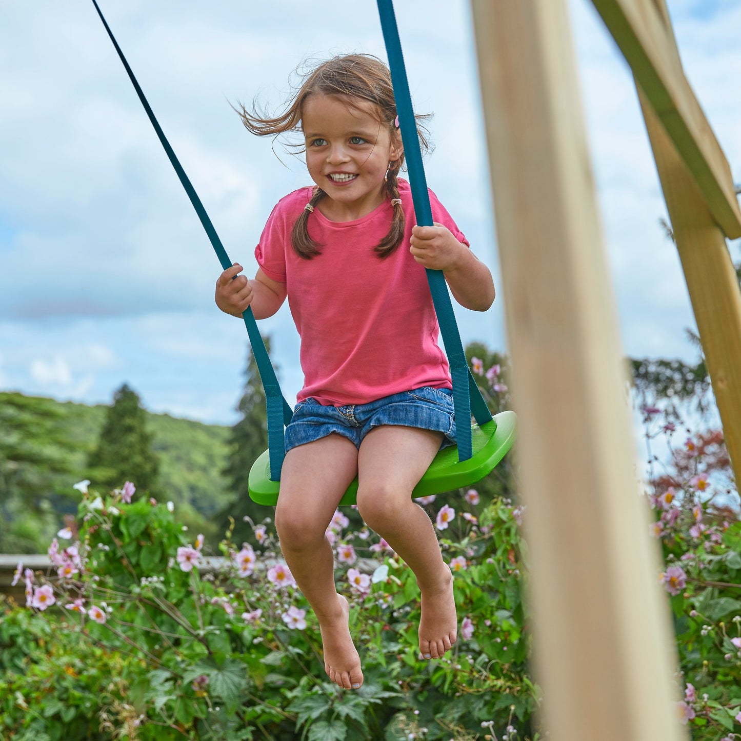 TP Castlewood Ludlow Wooden Climbing Frame with Single Swing Set & Slide - FSC<sup>&reg;</sup> certified