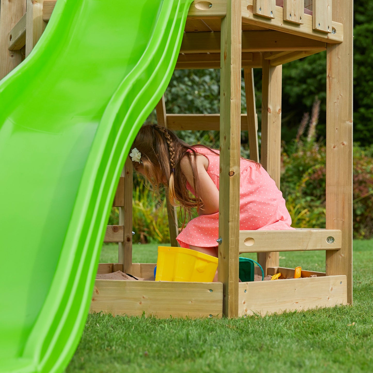 TP Castlewood Ludlow Wooden Climbing Frame with Single Swing Set & Slide - FSC<sup>&reg;</sup> certified