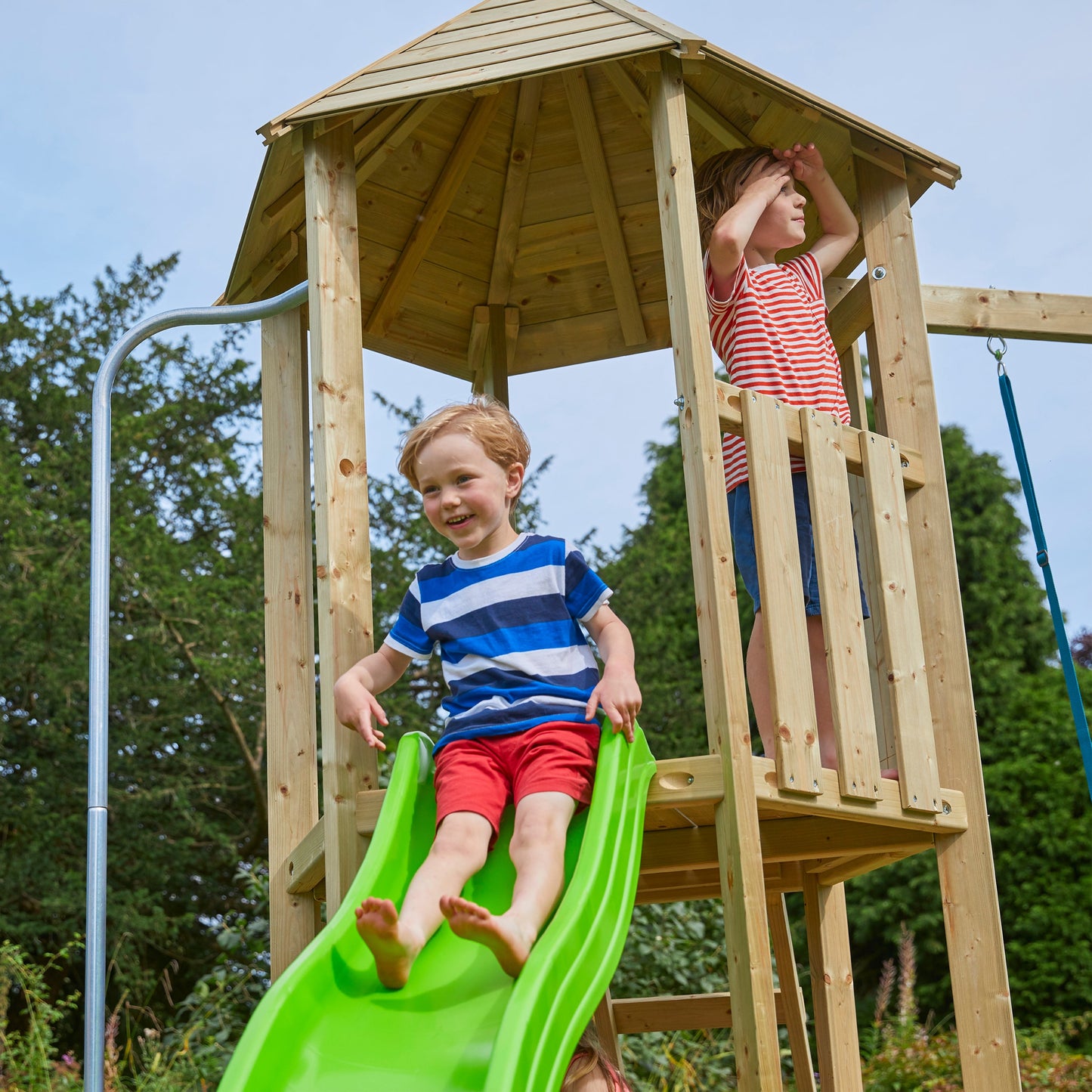 TP Castlewood Ludlow Wooden Climbing Frame with Single Swing Set & Slide - FSC<sup>&reg;</sup> certified