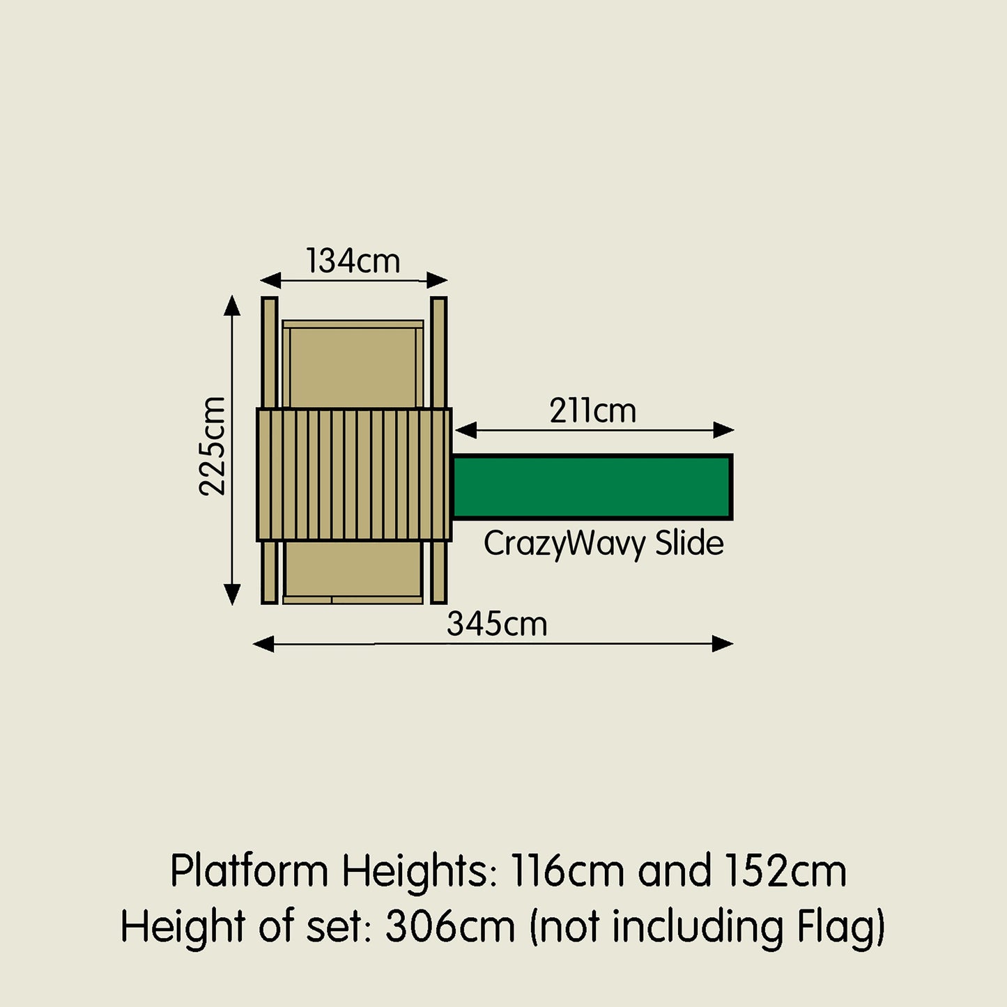 TP Kingswood Normandy Wooden Climbing Frame & Slide - FSC<sup>&reg;</sup> certified