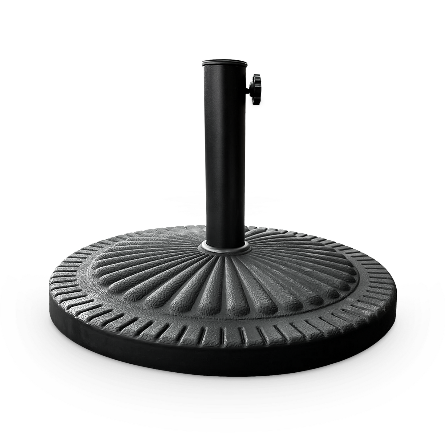14kg Concrete Round Parasol Base - Black