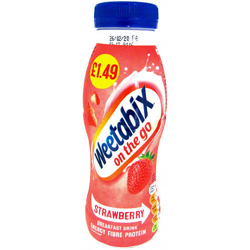 Weetabix On The Go Strawberry Breakfast Drinks, 250ml (Case of 8)