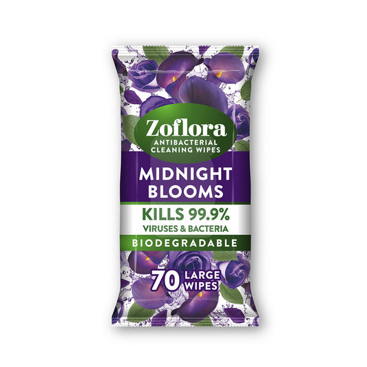 Zoflora Midnight Blooms Multi-Surface Cleaning Wipes (70 Pack)