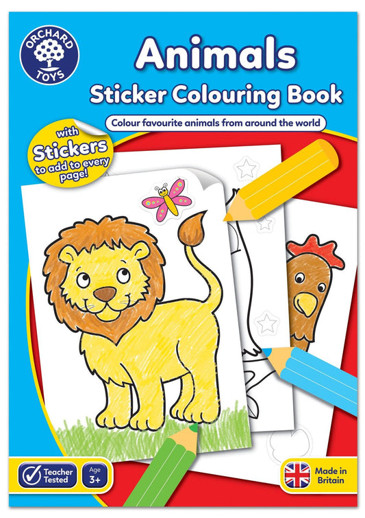 ANIMALS STICKER COLOURING BOOK