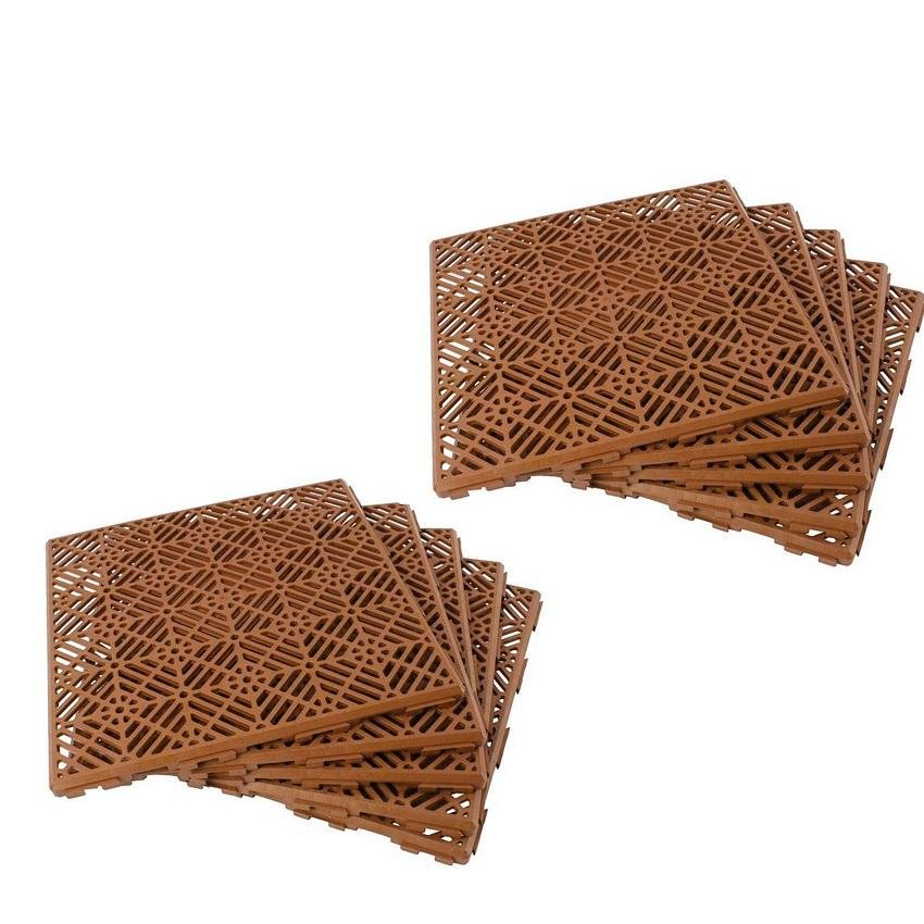 Slip-Resistant Interlocking Garden Tiles