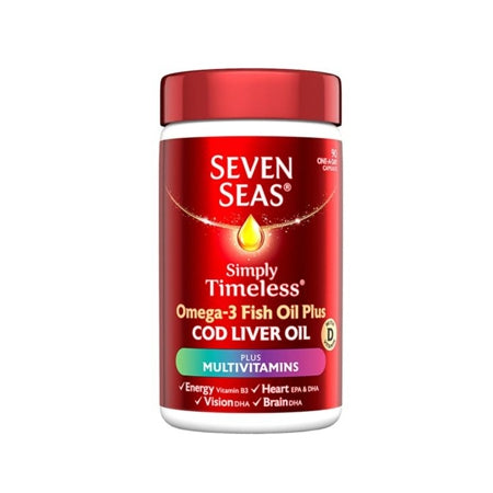 Seven Seas Simply Timeless Cod Liver Oil Plus Multivitamins (30 Capsules)